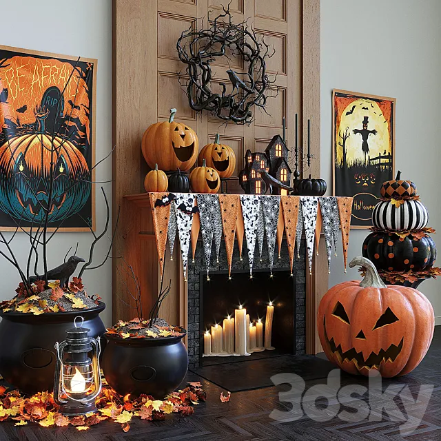 Halloween decor set 3D Model