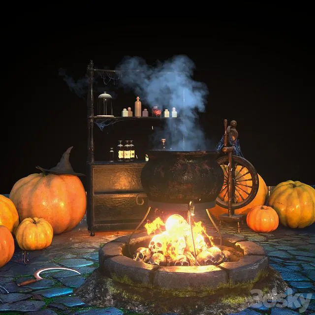 Halloween decor set (max ue4 unity) for the competition 3D Model Halloween decor set (max ue4 unity) for the competition 3D Model
