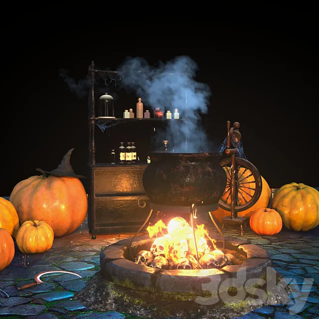 Halloween decor set (max ue4 unity) “for the competition” 3D Model Halloween decor set (max ue4 unity) “for the competition” 3D Model