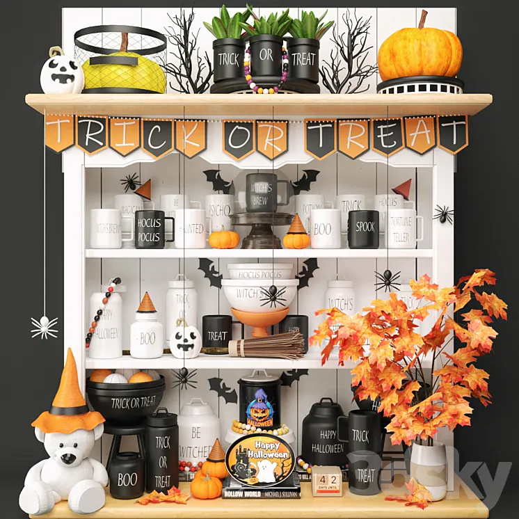 Halloween Decoration Set 3D Model Free Download Halloween Decoration Set 3D Model Free Download