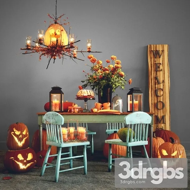 Halloween Decorative Set 3D Model Download