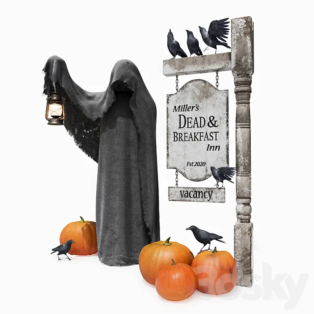 Halloween set for the exterior 3D Model