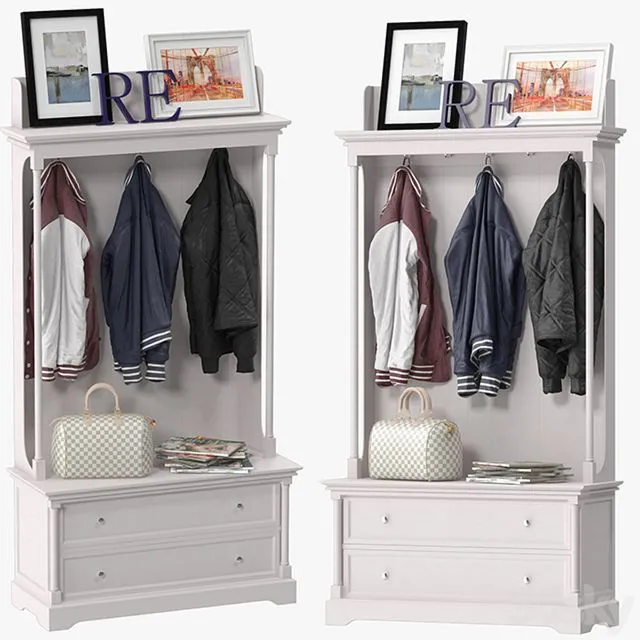 Hallway 01 with jackets 3D Model