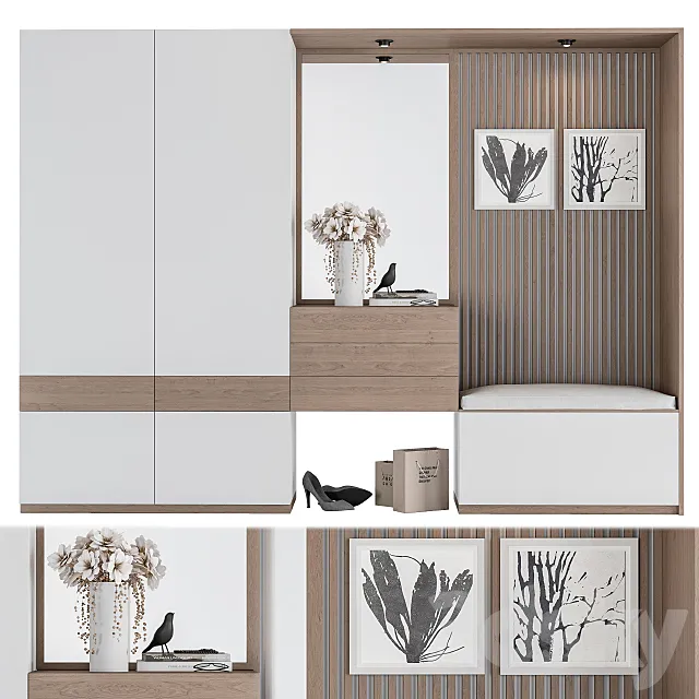 Hallway 07 – Wood and White Set 3D Model Hallway 07 – Wood and White Set 3D Model