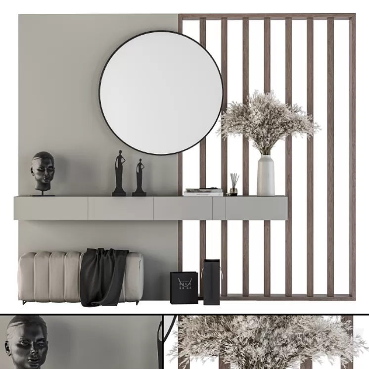 Hallway 12 – Gray and Wood Set 3D Model Hallway 12 – Gray and Wood Set 3D Model