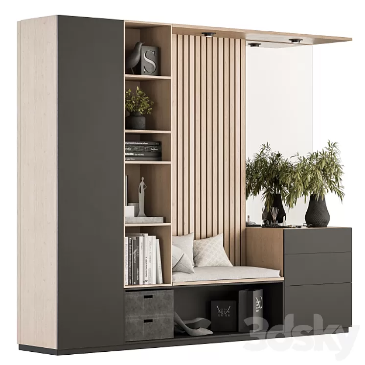 Hallway 17 – Black and Wood Set 3D Model Hallway 17 – Black and Wood Set 3D Model