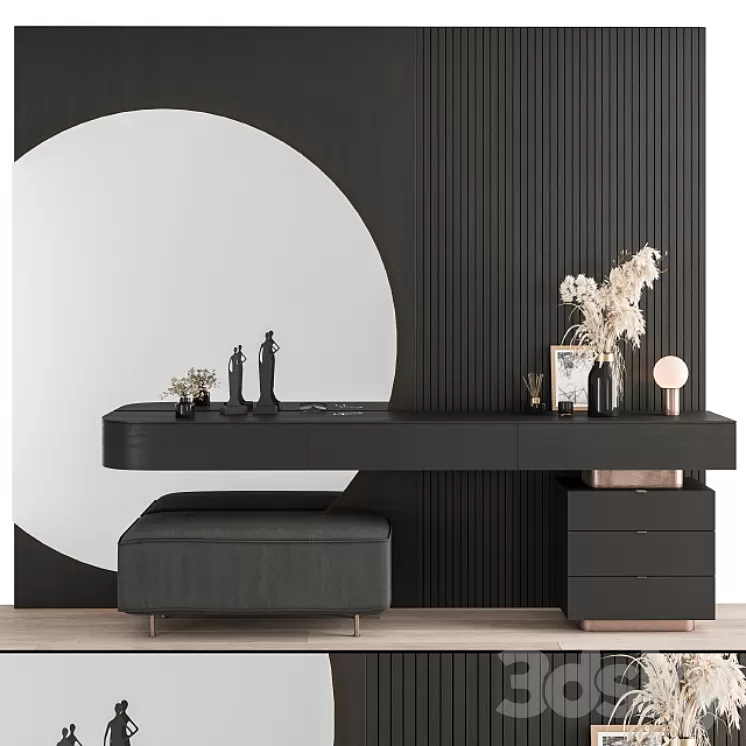 Hallway 21 – White and Wood Set 3D Model Free Download