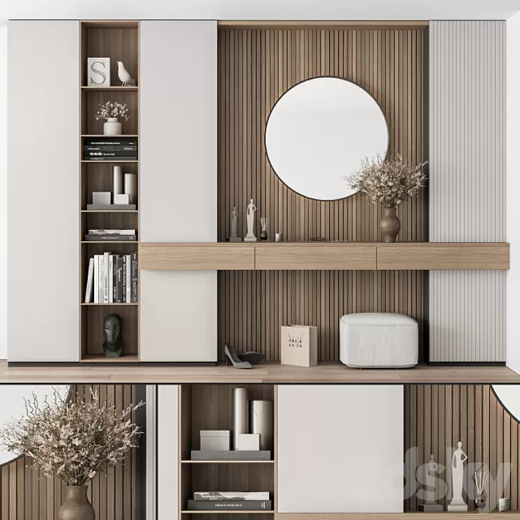 Hallway 27 – White and Wood Entrance 3D Model