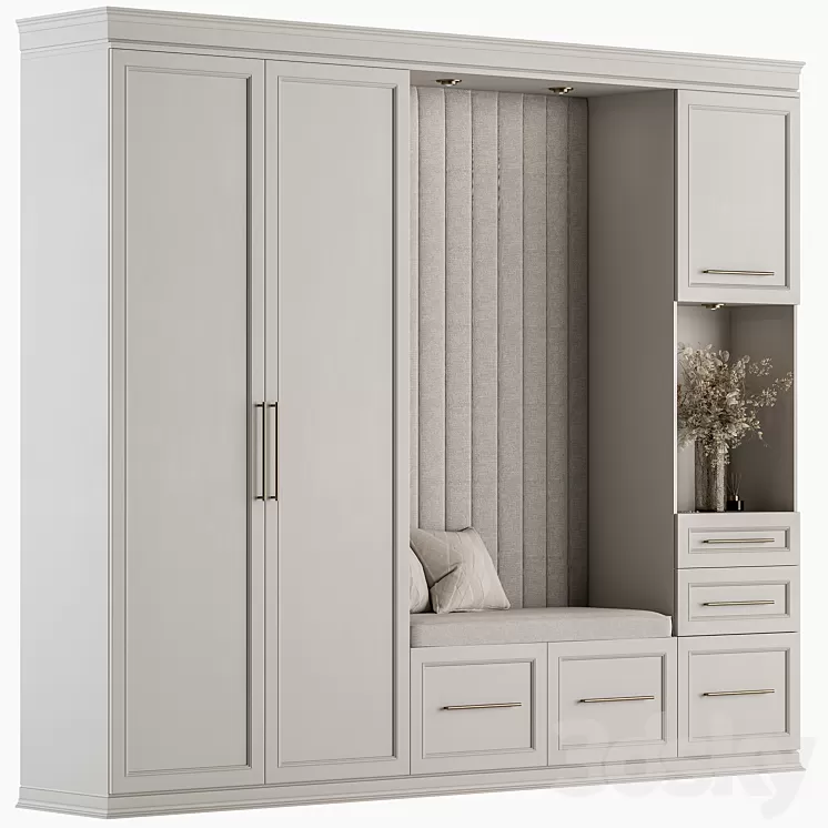 Hallway 56 – White and Cream Entrance 3D Model