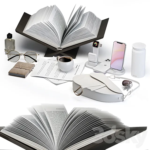 Hallway Accessory Set 3D Model