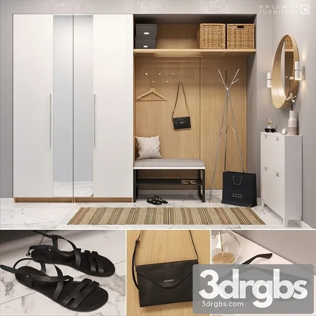 Hallway furniture 1 2 3D Model Download