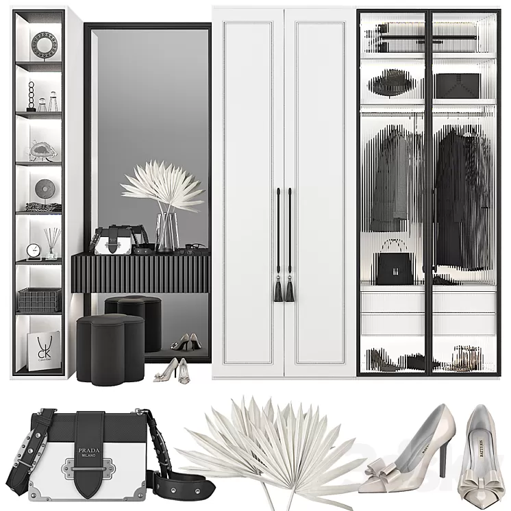 Hallway furniture composition 100 3D Model Free Download