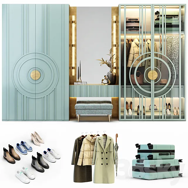 Hallway Furniture Set 3D Model Hallway Furniture Set 3D Model