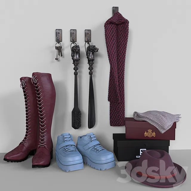 Hallway item set 3D Model