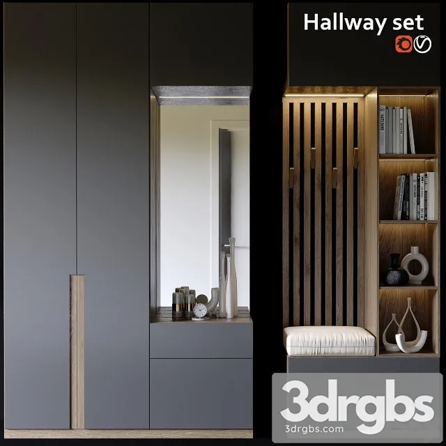 Hallway Modern Set 3D Model Download