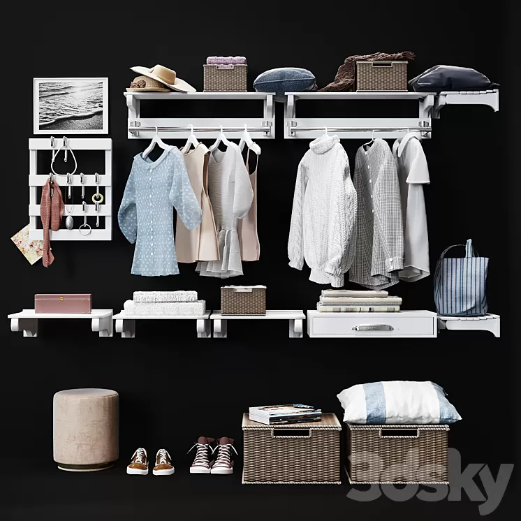 Hallway Pottery Barn Declan Closet Accessories 3D Model Hallway Pottery Barn Declan Closet Accessories 3D Model