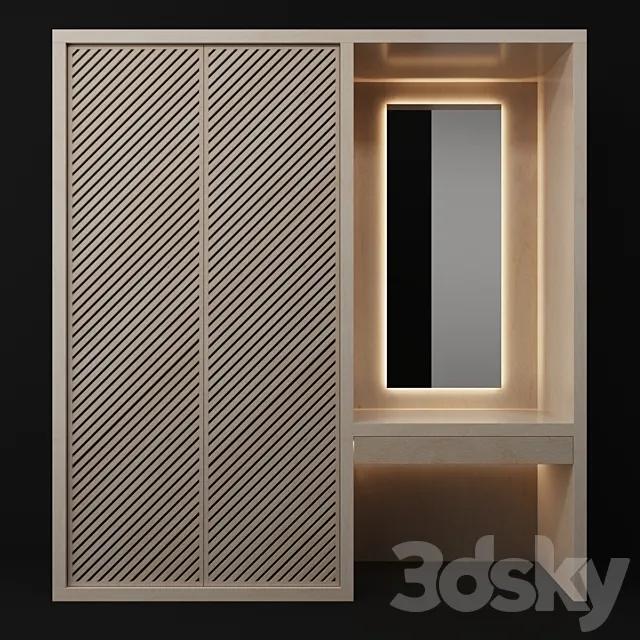 Hallway with plywood 3D Model Hallway with plywood 3D Model