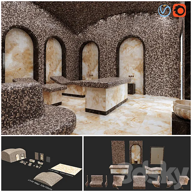 Hamam set 3D Model