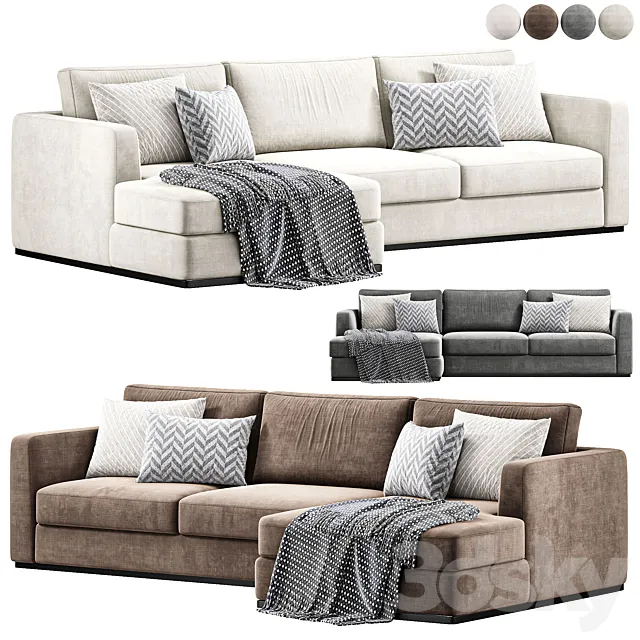 Hamilton Chaise Sectional Sofa By Castlery 3D Model