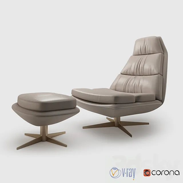 Hamilton Conte Blas armchair 3D Model Hamilton Conte Blas armchair 3D Model
