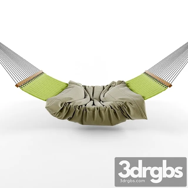 Hammock with wood railings 2 3D Model Download