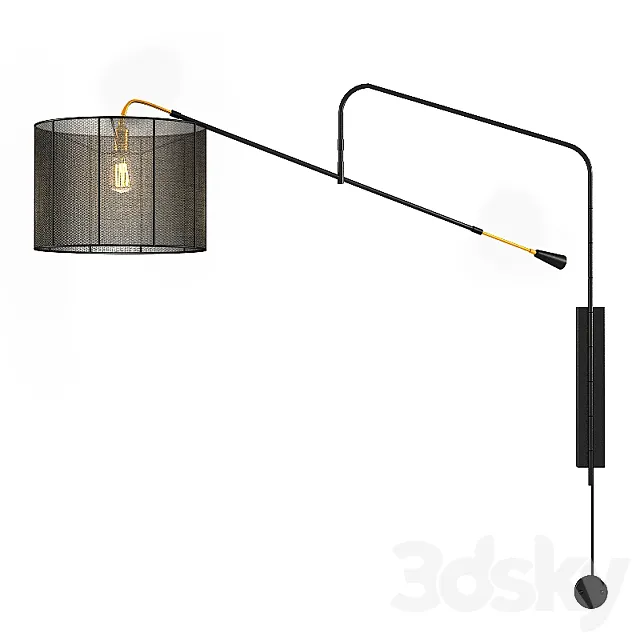 Hampton Lighting BOOM ARM SCONCE 3D Model Hampton Lighting BOOM ARM SCONCE 3D Model