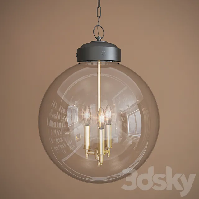 Hampton Lighting Glass Sphere Chandelier 3DModel Hampton Lighting Glass Sphere Chandelier 3DModel