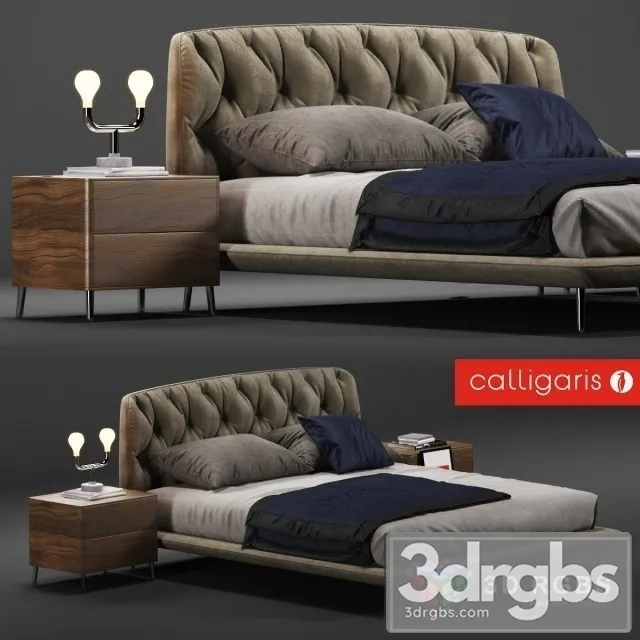 Hampton Luxury Bed 3D Model Download