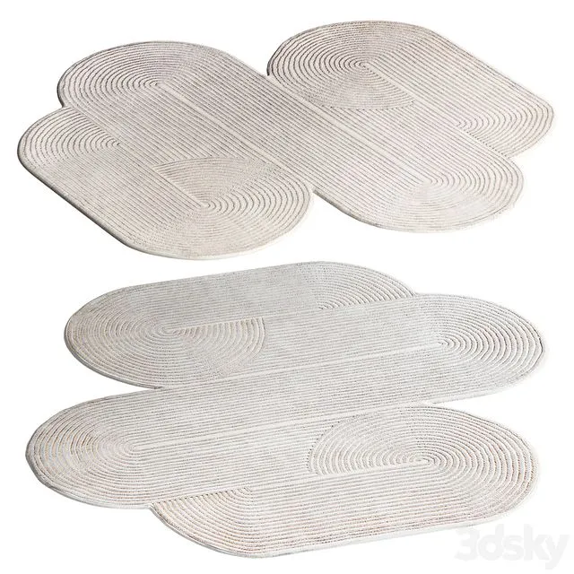 Hand Knotted Loop Rug by Hatsu 3D Model