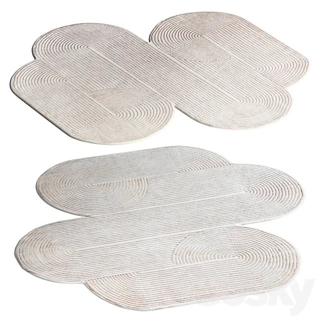 Hand Knotted Loop Rug by Hatsu 3D Model