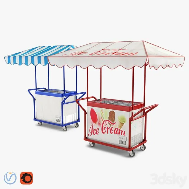 Hand trolley with freezer Polar 3D Model Hand trolley with freezer Polar 3D Model