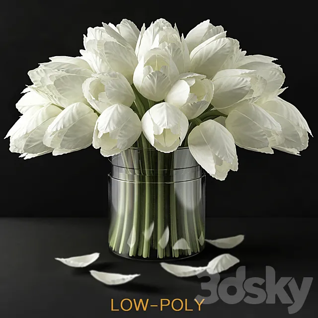 Handcrafted Real Touch Tulips (low poly) 3D Model