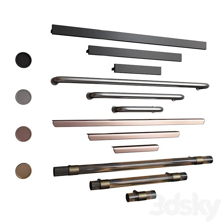 Handle Set 01 3D Model Free Download