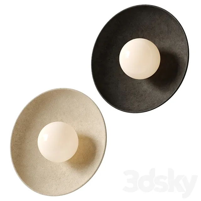 Handmade Ceramic Dish Wall Sconce – Lighting Collective 3D Model Handmade Ceramic Dish Wall Sconce – Lighting Collective 3D Model