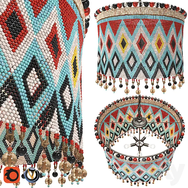 Handmade Chandelier of Beads 3D Model Handmade Chandelier of Beads 3D Model