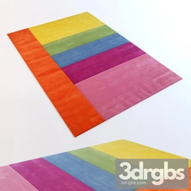 Handtufted Rug Multicolor 3D Model Download