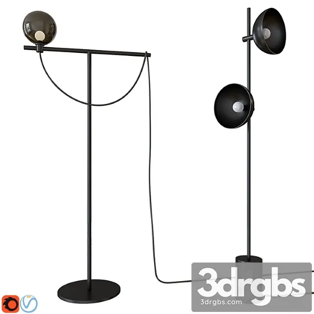 Handvärk studio floor lamp globe floor lamp 3D Model Download