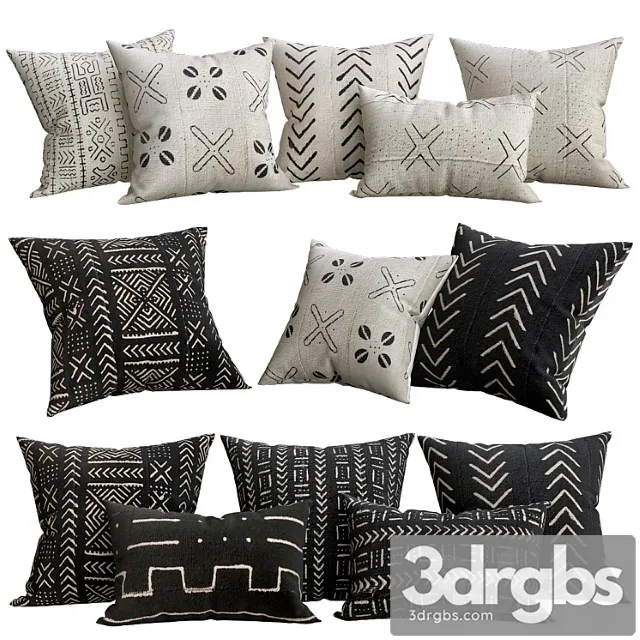 Handwoven african mud cloth arrowhead pillow cover – natural 3D Model Download Handwoven african mud cloth arrowhead pillow cover – natural 3D Model Download