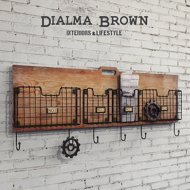 Hanger – magazine rack Dialma Brown DB003637 3D Model