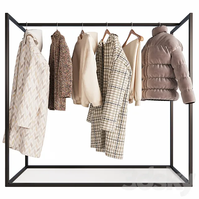 Hanger with women’s clothes 02 3DModel