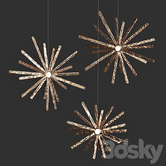 Hanging art lamp Zvezda Vetvi store 3D Model