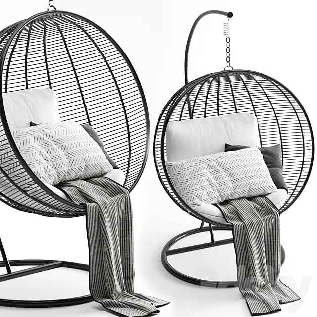 Hanging chair black 3D Model