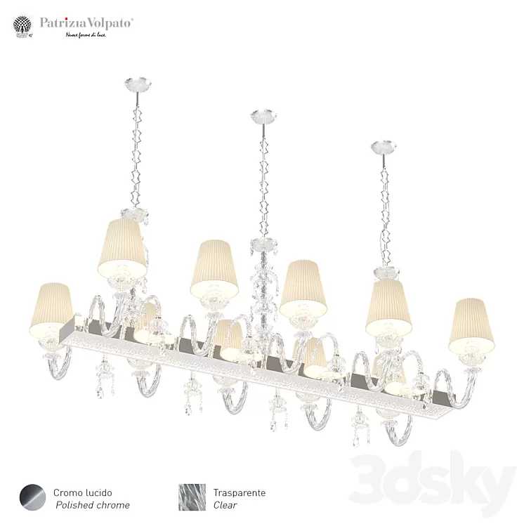 Hanging chandelier Patrizia Volpato Intressi 1310 10 H74 3D Model Hanging chandelier Patrizia Volpato Intressi 1310 10 H74 3D Model
