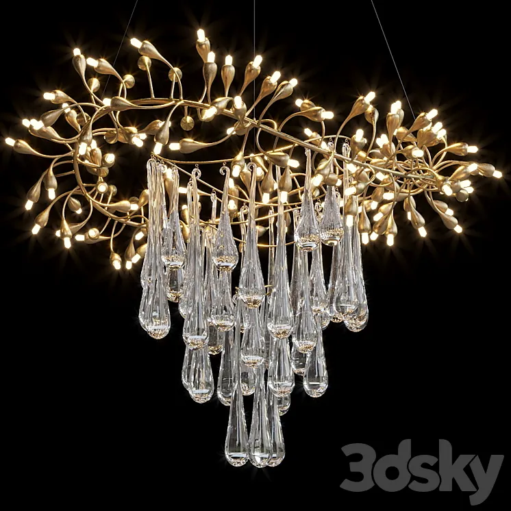 Hanging chandelier Vargov Design – Olive 3D Model Free Download