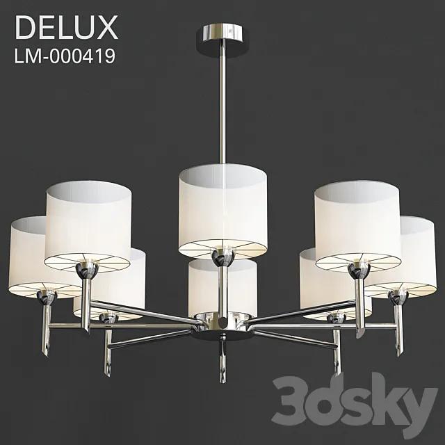 Hanging Chandelier with shades Delux 3DModel Hanging Chandelier with shades Delux 3DModel