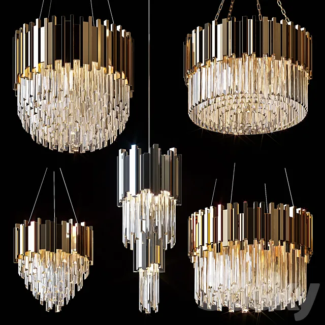 Hanging chandeliers BARCLAY 3D Model Hanging chandeliers BARCLAY 3D Model