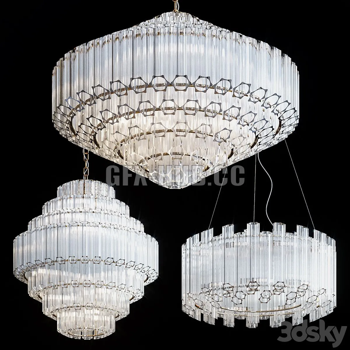 Hanging chandeliers Cloyd CAPOTE 3D Model Hanging chandeliers Cloyd CAPOTE 3D Model