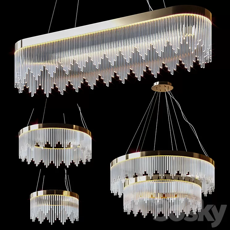 Hanging chandeliers FAIRYTALE by Romatti 3D Model Free Download