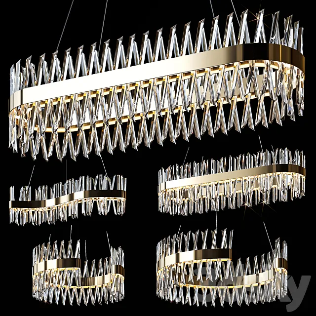 Hanging chandeliers Posto Al Sole 3D Model Hanging chandeliers Posto Al Sole 3D Model