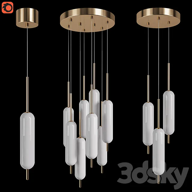 Hanging chandeliers Typha_IL Fanale 3D Model Hanging chandeliers Typha_IL Fanale 3D Model